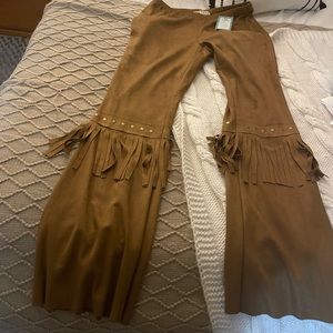 Fun Suede Flare Pants